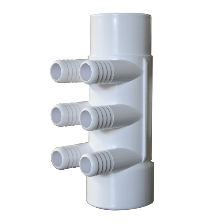 2″ 6 Port 3/4 Ribbed Barb Water Manifold Socket*Spigot