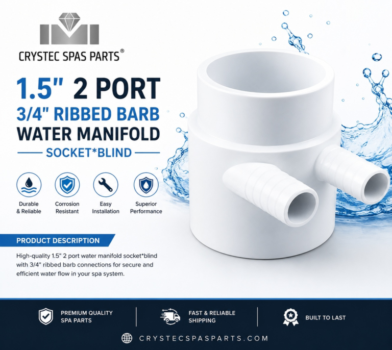 1.5″ 2 Port – 3/4″ Ribbed Barb Water Manifold Socket*Blind